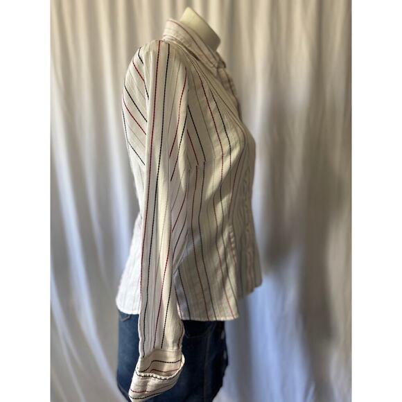 Marks & Spencer Striped Button-Up Blouse - Size UK 14 (US 10) - Picture 6 of 11